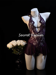 Purple Sexy Lace Bodysuit